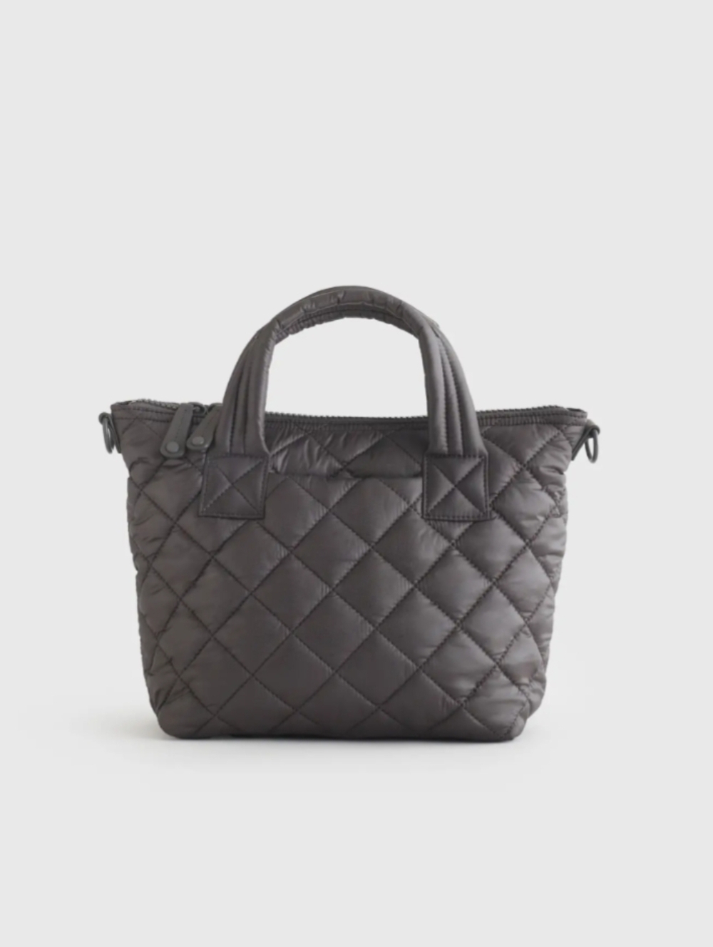 QUINCE Transit Quilted Small Crossbody Tote Charcoal EUC